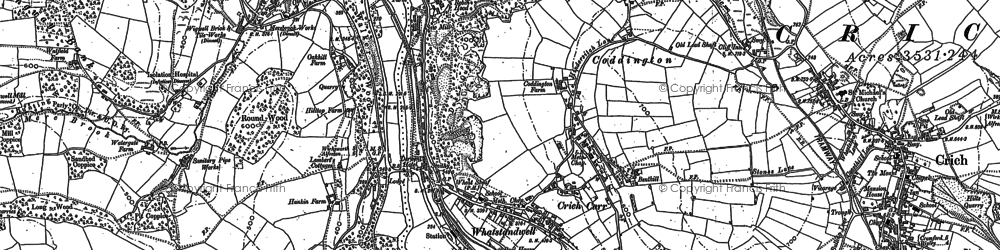 Old map of Crich Carr in 1879