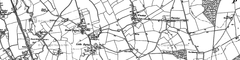 Old map of Wheathall in 1882