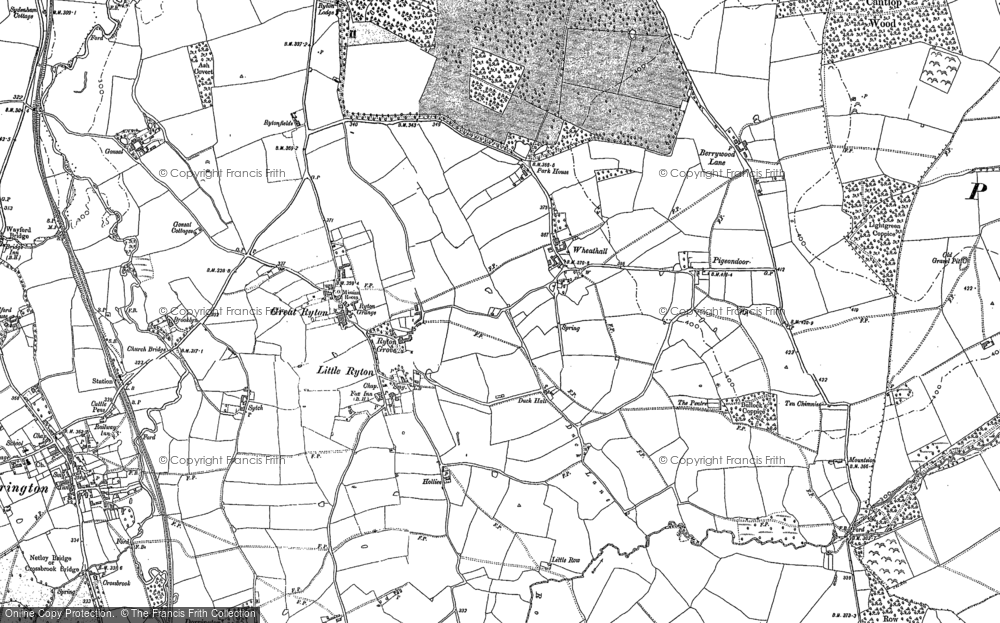 Old Map of Historic Map covering Lightgreen Coppice in 1882