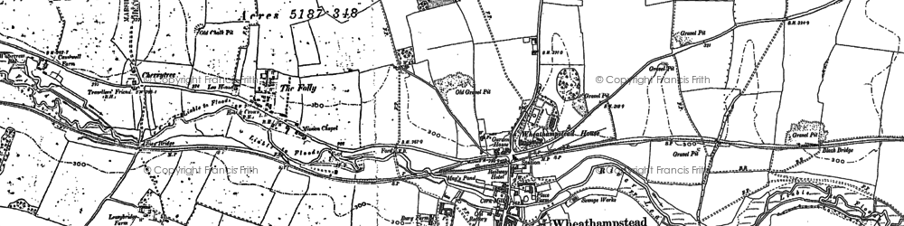 Old map of Amwell in 1897