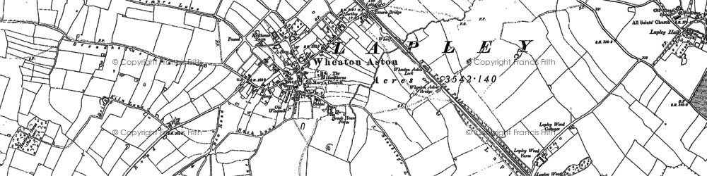 Old map of Wheaton Aston in 1882