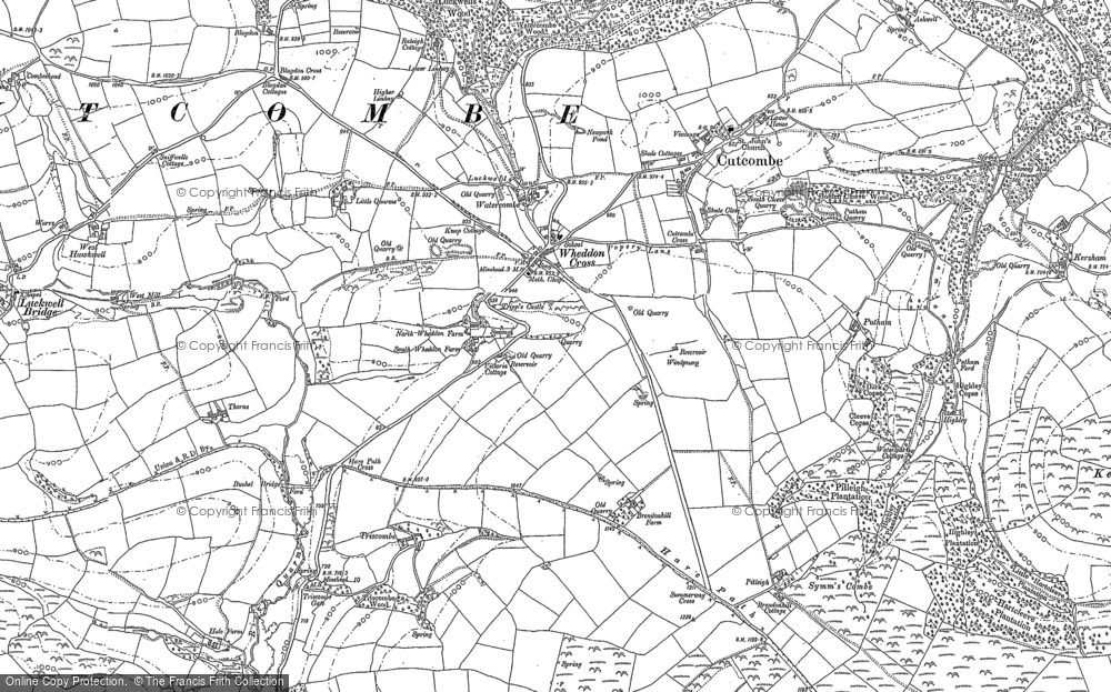Old Map of Historic Map covering White Moor in 1887