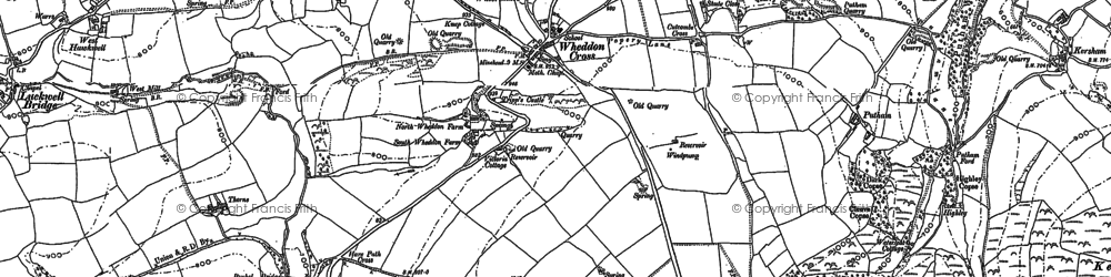 Old map of Wheddon Cross in 1887