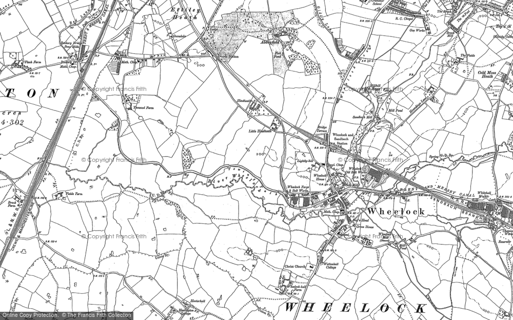 Old Map of Historic Map covering Big Hind Heath in 1897