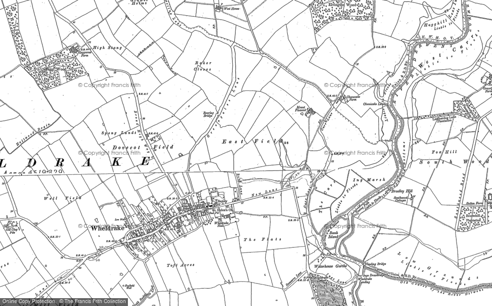 Old Map of Historic Map covering Wheldrake Grange in 1890