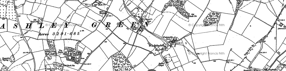 Old map of Whelpley Hill in 1897