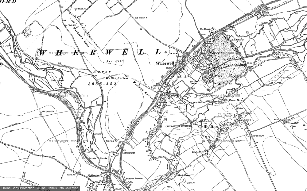 Old Map of Wherwell, 1894 in 1894