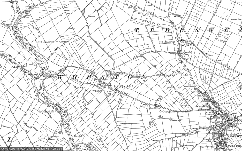 Old Map of Wheston, 1880 in 1880