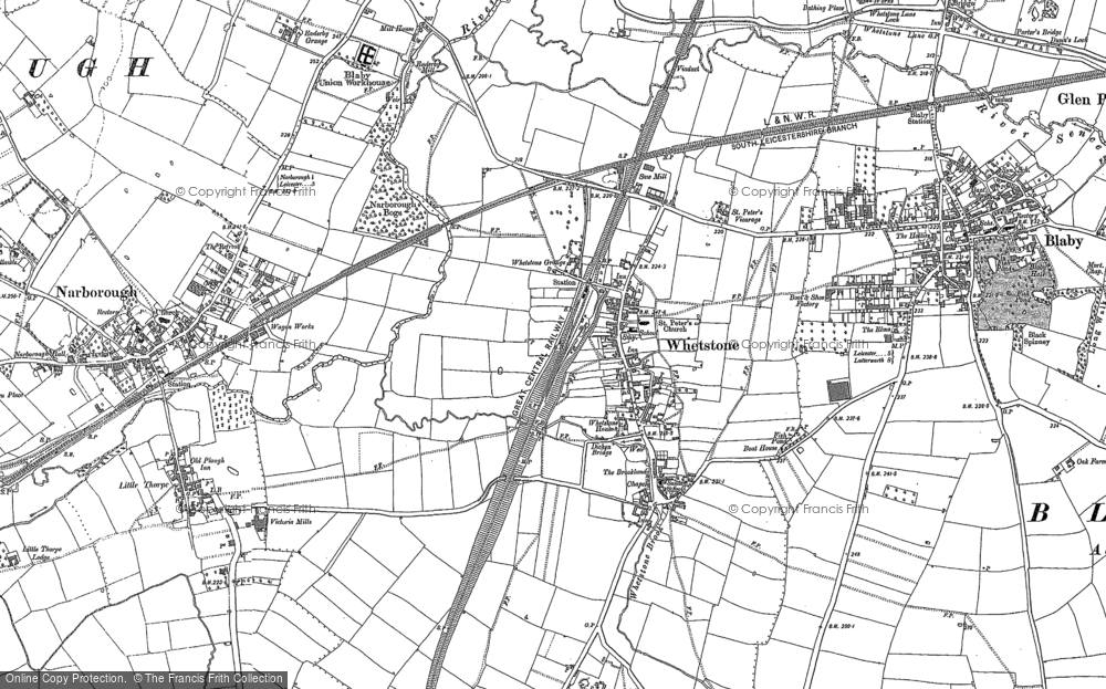 Old Map of Whetstone, 1885 - 1901 in 1885