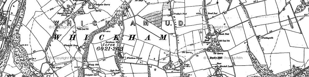 Old map of Whickham in 1895