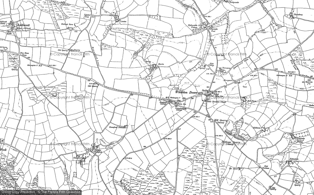 Old Map of Historic Map covering Brandis Cross in 1884