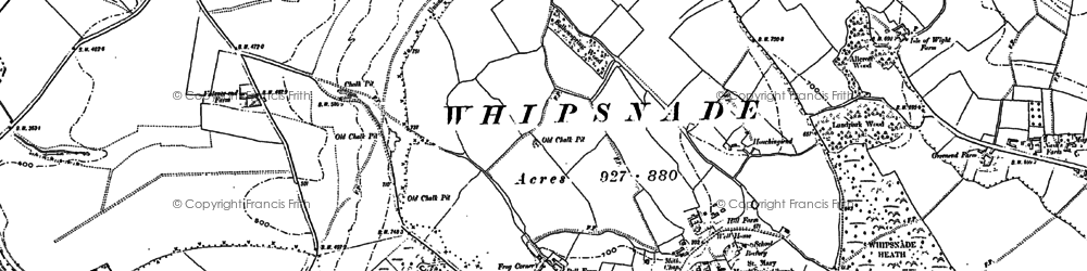 Old map of Whipsnade in 1922