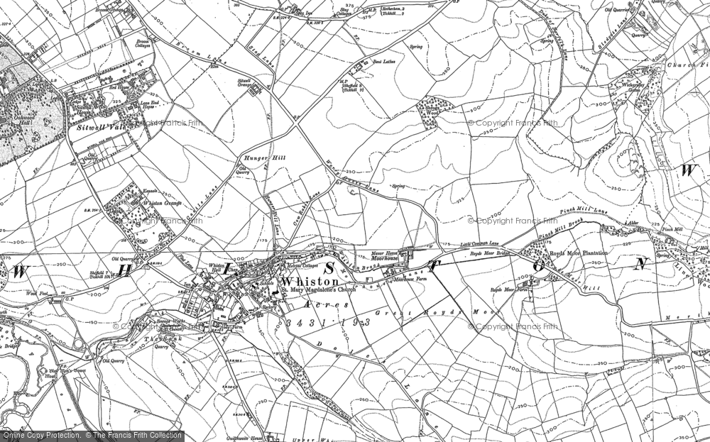 Old Map of Whiston, 1891 - 1901 in 1891