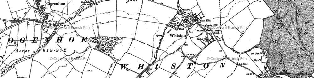Old map of Whiston in 1899