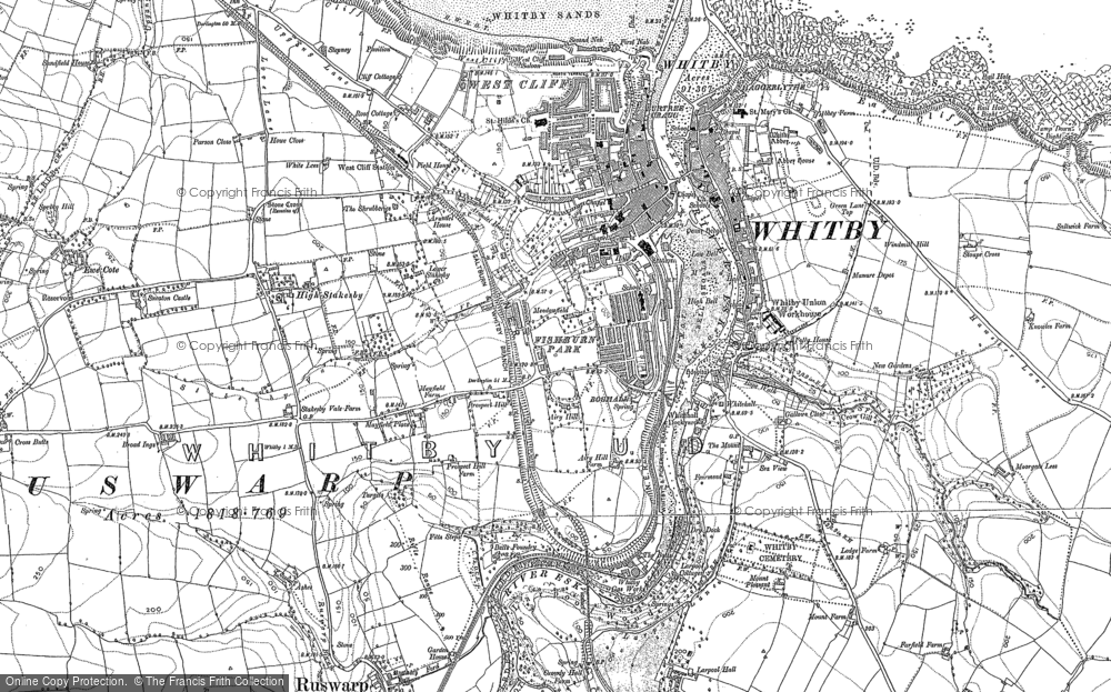 Old Map of Historic Map covering Airy Hill in 1892