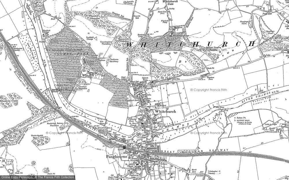 Old Map of Whitchurch-on-Thames, 1910 in 1910