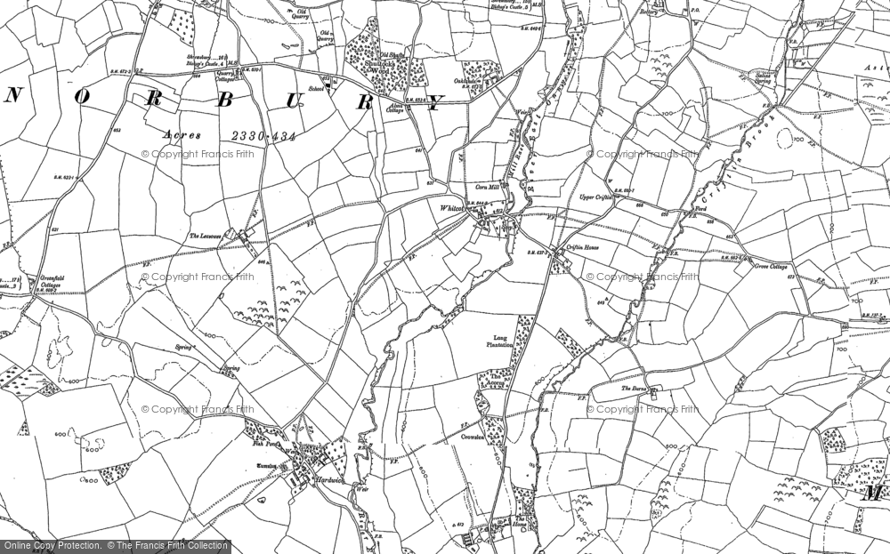 Old Map of Whitcot, 1882 - 1883 in 1882