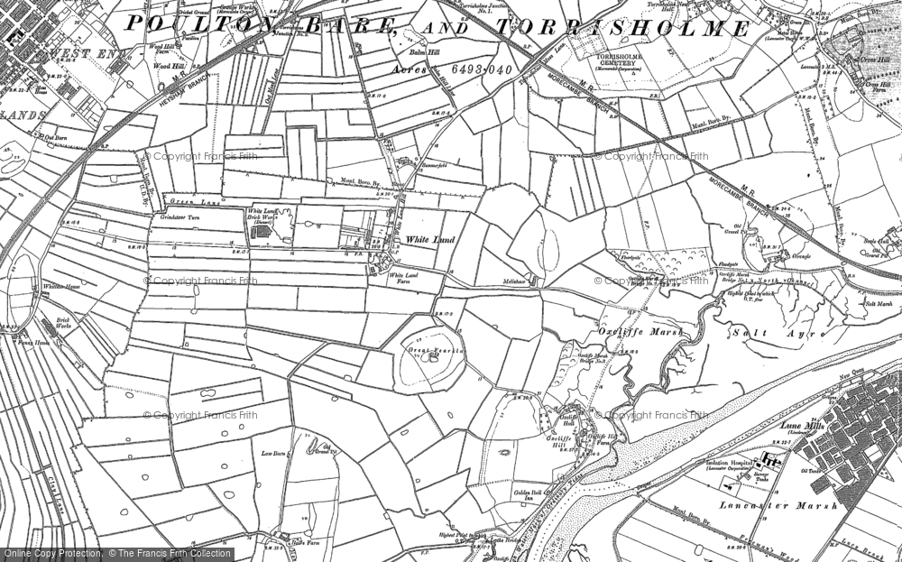 Old Map of Historic Map covering Heaton in 1910