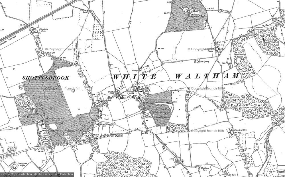 Old Map of Historic Map covering Woodlands Park in 1910