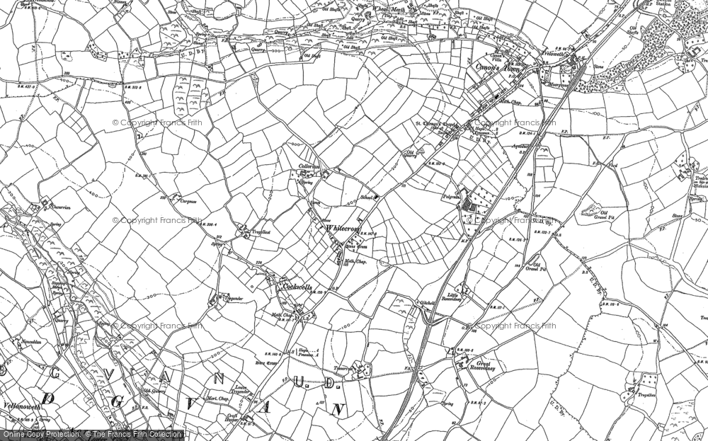 Old Map of Whitecross, 1877 in 1877