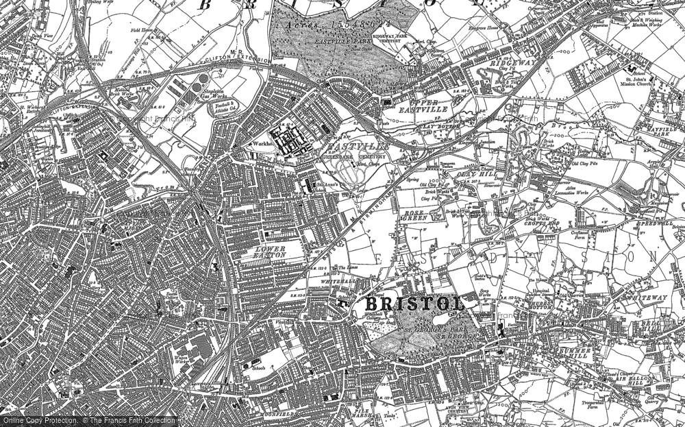 Old Map of Whitehall, 1902 in 1902
