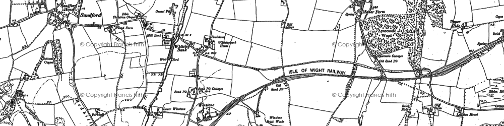 Old map of Whiteley Bank in 1907