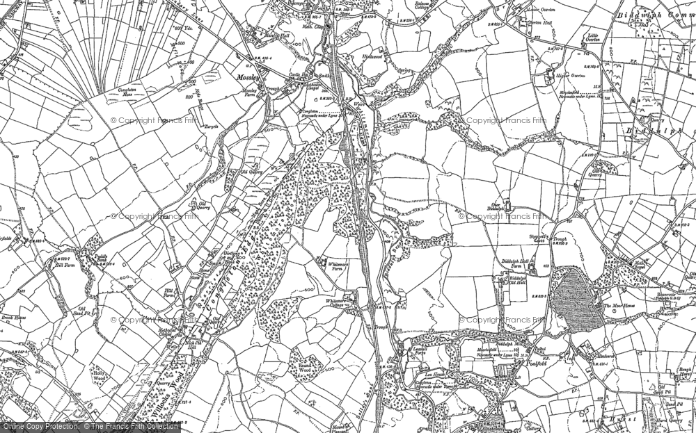Old Map of Historic Map covering Biddulph Old Hall in 1878