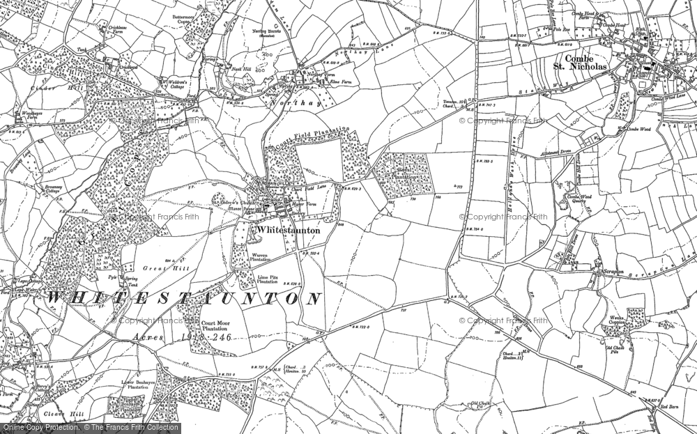 Old Map of Historic Map covering Scrapton in 1901