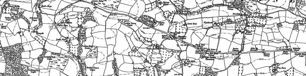 Old map of Whitestone Wood in 1887