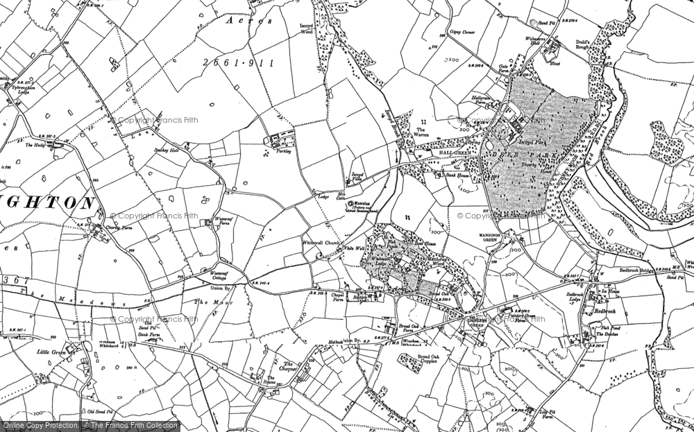 Old Map of Whitewell, 1909 in 1909