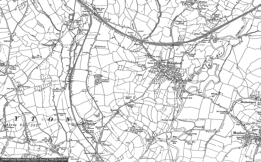 Old Map of Historic Map covering Kingsdon in 1887