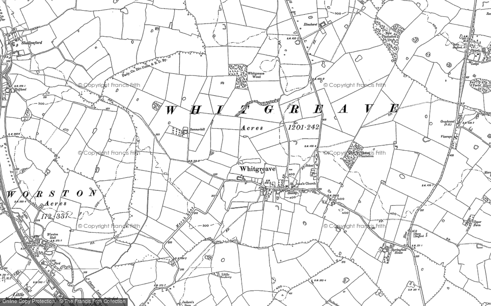 Old Map of Whitgreave, 1880 in 1880