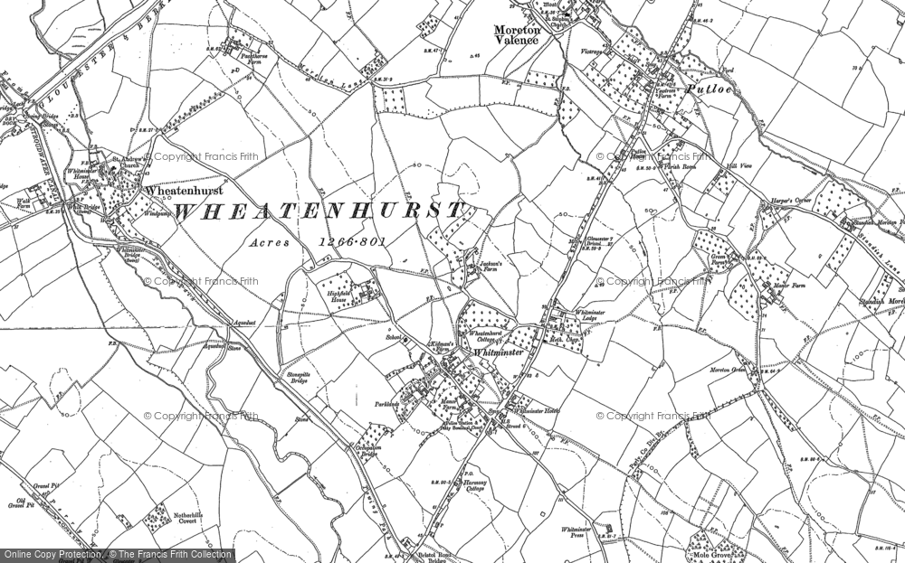 Old Map of Historic Map covering Wheatenhurst in 1880