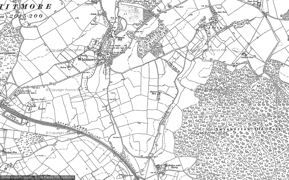 Old Map of Whitmore, 1877 - 1879 in 1877