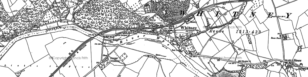 Old map of Whitney-on-Wye in 1886