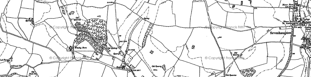 Old map of Whittington in 1883
