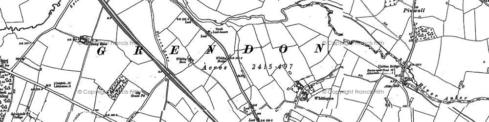 Old map of Whittington in 1901