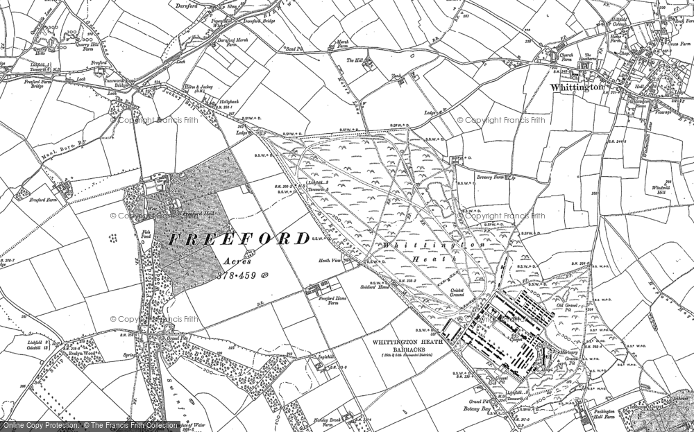 Old Map of Whittington Heath, 1883 - 1900 in 1883