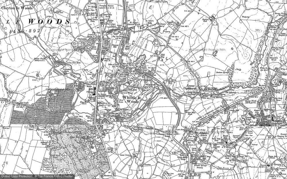 Old Map of Historic Map covering Lucas Green in 1893