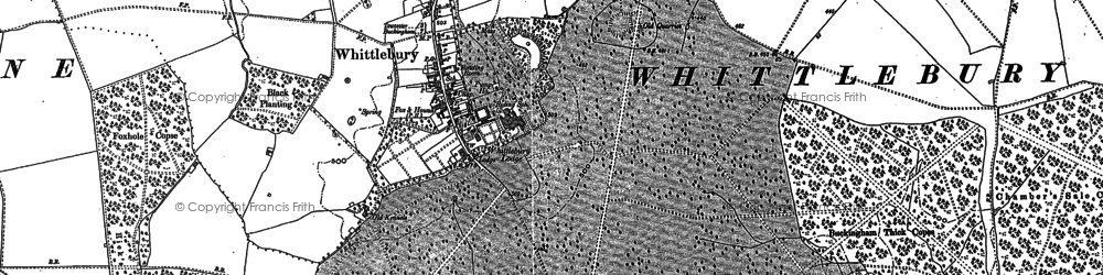 Old map of Whittlebury in 1883