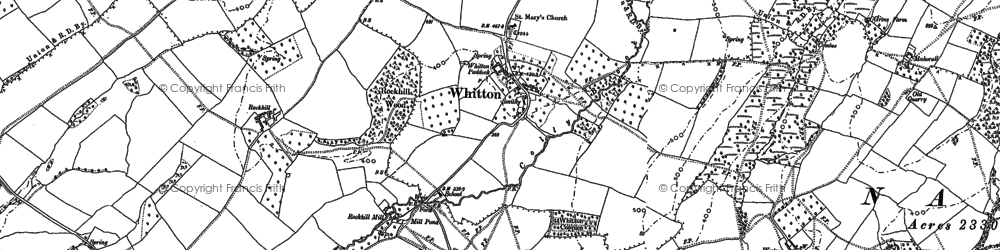 Old map of Wooton in 1883