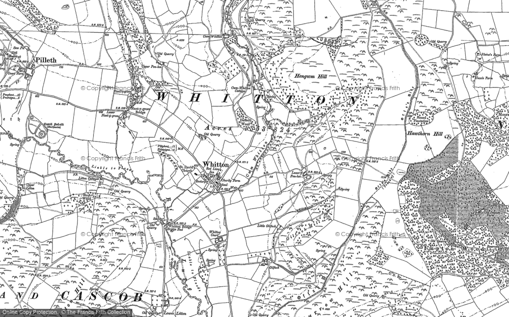 Old Map of Historic Map covering Bridge End in 1887
