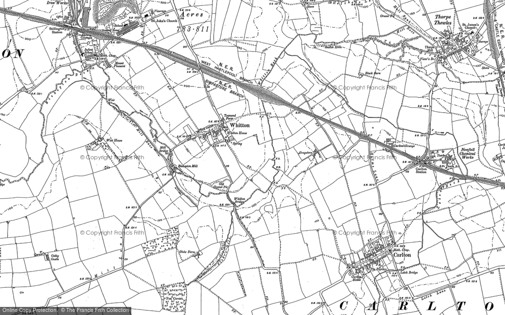 Old Map of Whitton, 1914 in 1914