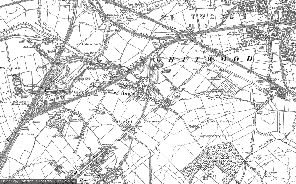 Old Map of Whitwood, 1890 in 1890
