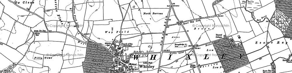 Old map of Whixley in 1892