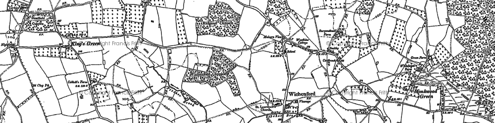 Old map of Wichenford in 1883