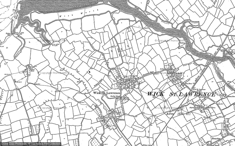 Old Map of Wick St Lawrence, 1902 in 1902