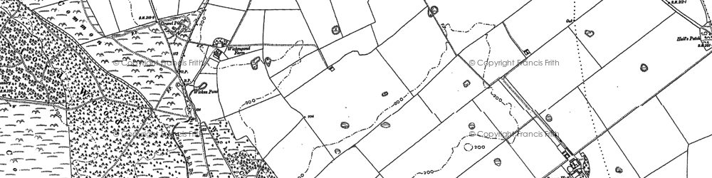 Old map of Wicken Green Village in 1885