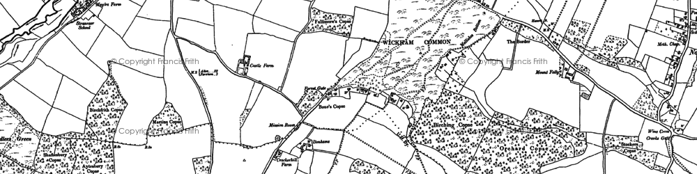 Old map of Wickham Common in 1895