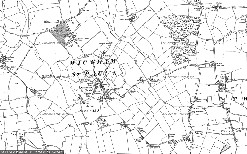 Old Map of Wickham St Paul, 1896 in 1896